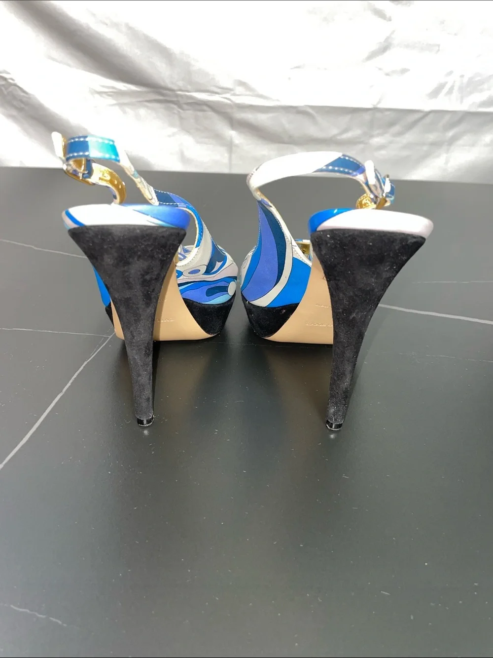 EMILIO PUCCI PEEP TOE SLINGBACK PUMPS FTL-08-195